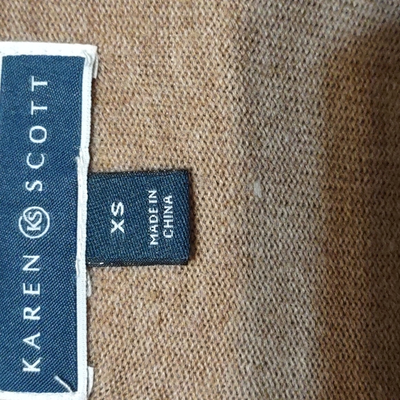 Karen Scott Women's sweater darker tan color XS excellent condition - Picture 4 of 4